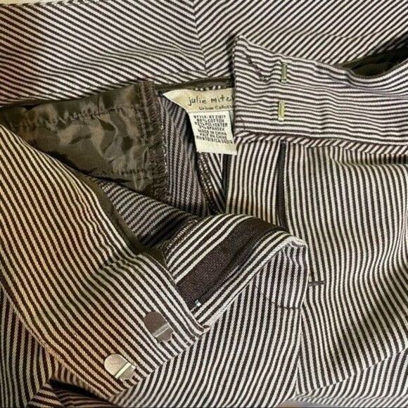 Julie Mitchell Urban Collection Brown White Striped Pants Size 10 Career Casual - Picture 5 of 8